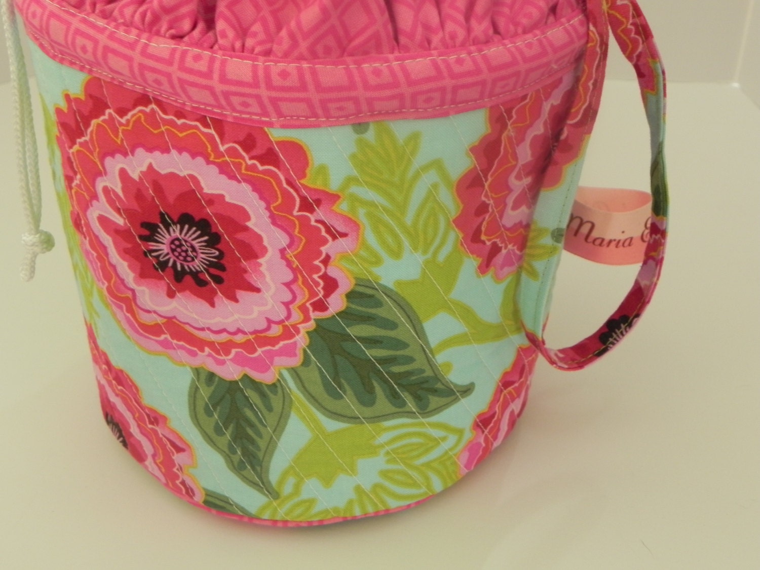 Knitting Project Bag- Drawstring Bucket Style
