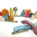 Little Wooden Rainbow Village - Tiny Wooden Village - Miniature Village
