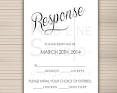 Elegant RSVP / RECEPTION card printable.