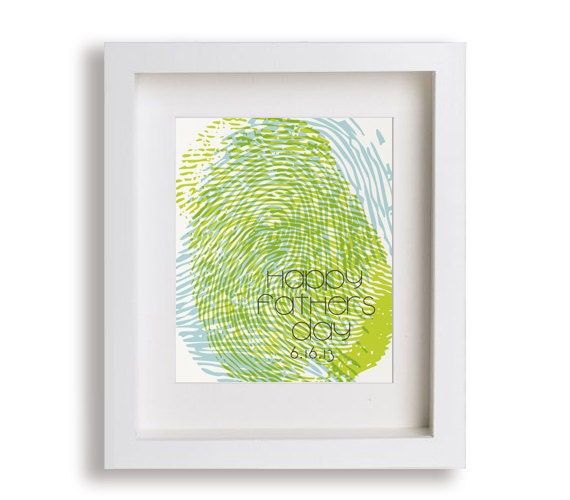 Father's Day Art Print - Personalized Fingerprints 8x10 - Personalized Dad, Personalized Fathers Day Gift, Gift for Dad, Kids Fingerprints