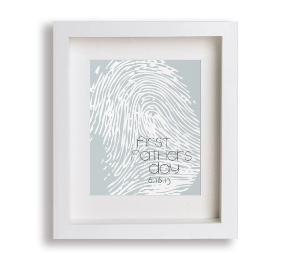 First Father's Day Art Print - Personalized Fingerprint 8x10 - Personalized Dad, First Fathers Day Gift, Gift for New Dad, Kids Fingerprints