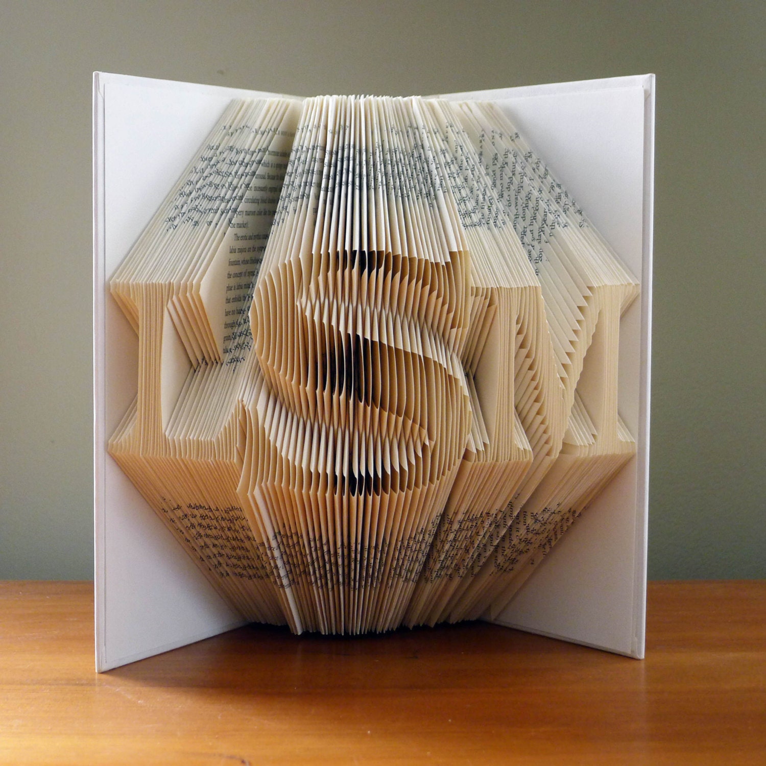 Monogrammed Gift - Custom Folded Book - Your Initials - Book Lovers - Altered Book - Wedding Gift