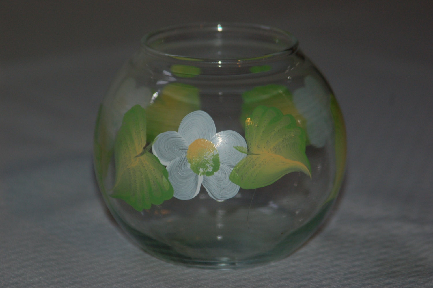 Daisies Hand Painted Glass Bowl
