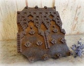 wooden fabric press block / 1920's primitive textile / turn of the century / rustic industrial / EPSTeam