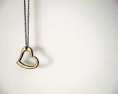 Heart necklace / Heart simple necklace / Brass heart necklace / Love, romance necklace
