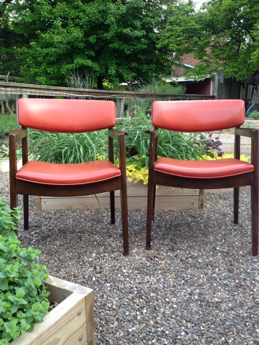 Thonet matching walnut arm chairs danish mid century modern Great Pair