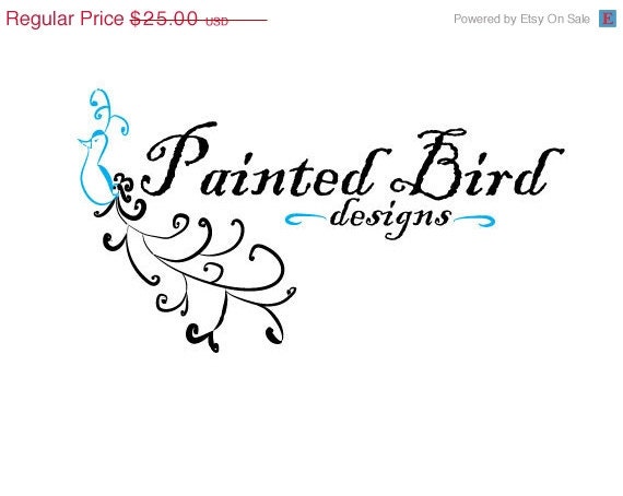 Happy Weekend Premade Hand Illustrated Bird Logo Design Photography or Small Business  No. 55