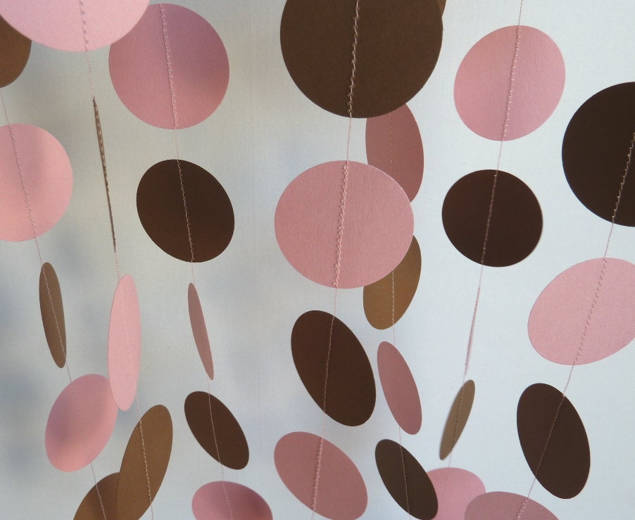 Pink and Brown Baby Garland, Nursery Decor, Girl's Birthday Party