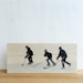 Pond Hockey Players Image Transfer on 6"x14" Wood Panel - 'Triple Play' by Patrick Lajoie, ice hockey, shinny