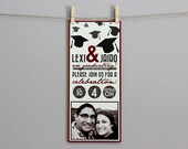 Unique Modern Graduation Invitation Printable - Photo Style & High School, University or College Colors - Graduation Caps Theme