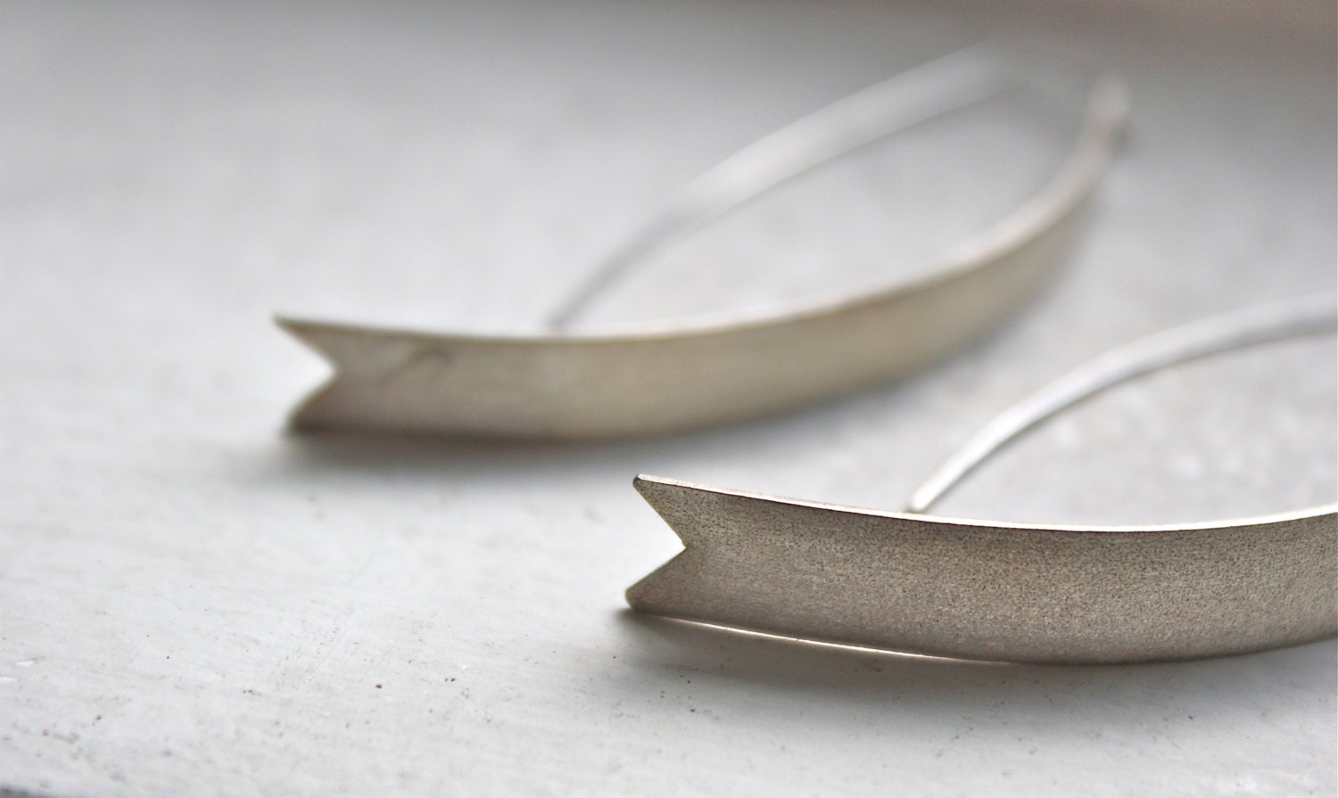 Long Silver Dangle Earrings