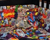 CUSTOM Comic Book Baby Bedding - 4 Piece Crib Bedding Set - Batman, Superman, Avengers, Spiderman - Geek Baby Nursery - Handmade