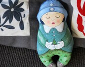 sleeping doll: painted art doll - soft sculpture
