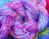 100%  Mulberry Silk, Hand Spun - Variegated Rainbow  325 yard (80g)