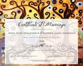 3 Trees Custom Marriage Wedding Certificate by Natasha Wescoat
