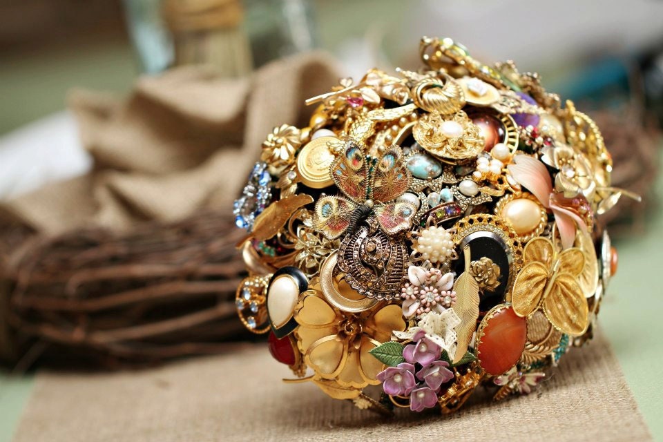 Brooch Jewelry Bouquet Vintage CUSTOM