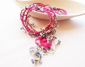 Deep Pink Crochet Needle Necklace, Nautical Knot Rope Necklace,Spring Trend, New 2013 Collection