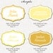 Yellow Buffet Labels - PRINTABLE - 8 Elegant (Candy, Dessert, Popcorn, Snack, Ice Cream, Cookie...) Buffet Labels