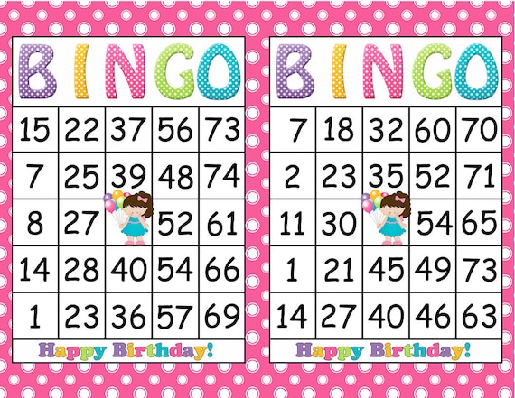 Printable Bingo Birthday Girl Party Game by CelebrateLifeCrafts