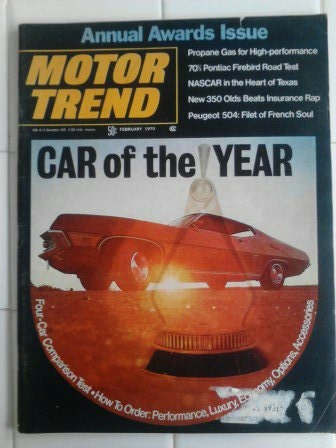 Vintage Motor Trend- February 1970-Car of the Year Edition