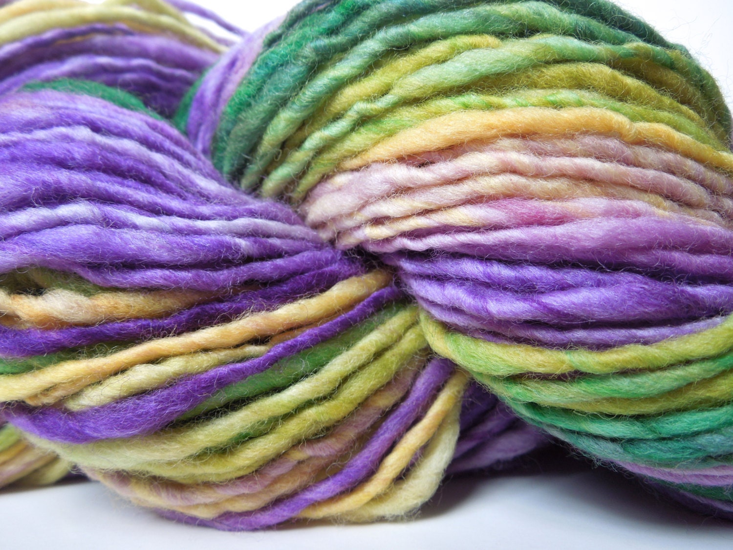 Lilacs Handspun Yarn Single Ply Thick and Thin