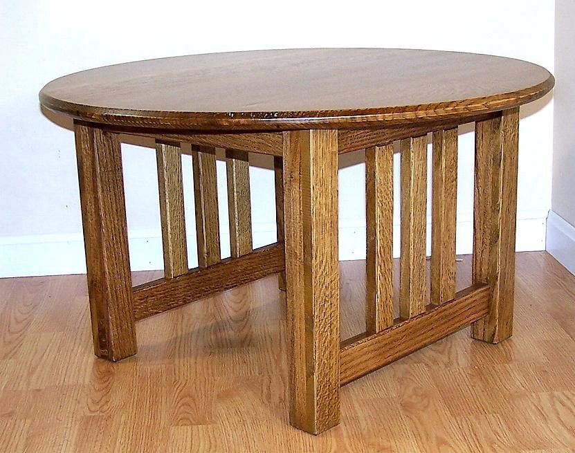 Round Coffee Table Craftsman Mission Inspired By Treeartisan