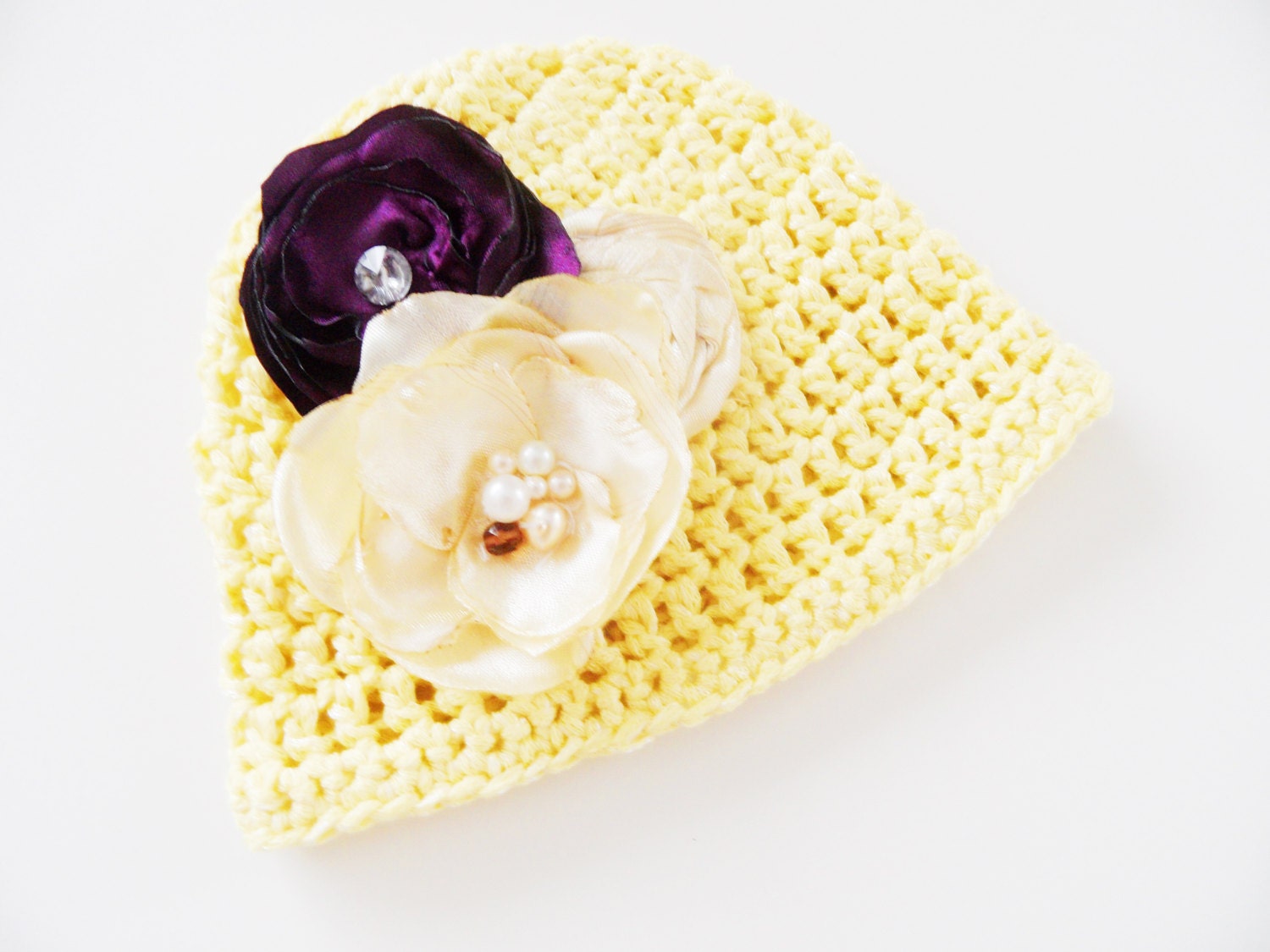 easter hat,  Baby Hat, Newborn Girl Hat, Crochet Baby Hat, Newborn Photo Prop,  decorated with flowers,  kids clothing,  spring celebration