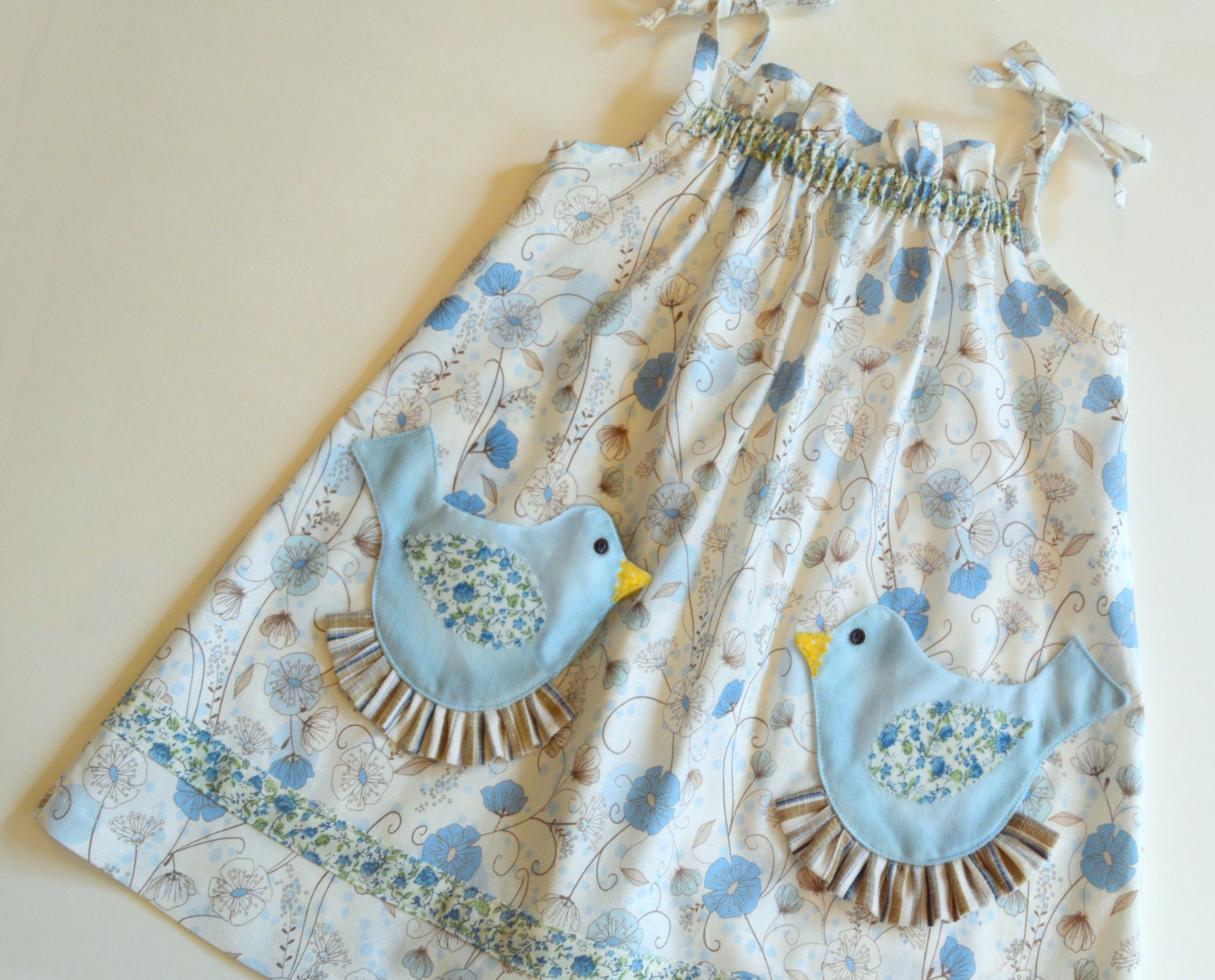 Pretty Bird Pocket Easter Dress Pattern PDF. Sewing Pattern for Girls.  Sizes 1 - 9/10 included