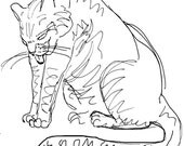 Cat drawing print 5