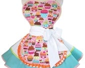 Retro Diner Apron, "Cupcakes," One of a Kind - Pin Up Style