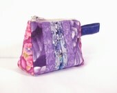 Stripe zipper coin purse in purple