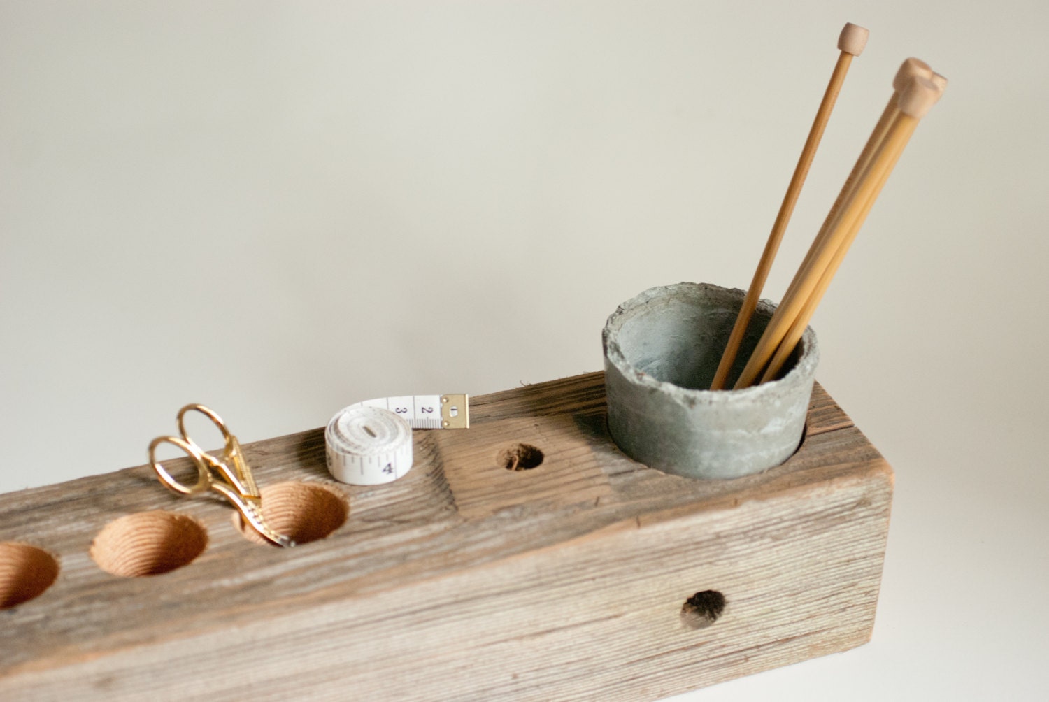 Reclaimed Timber Desk Organizer
