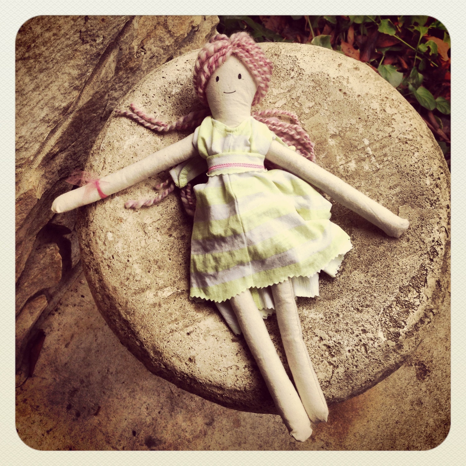rag doll // organic cotton muslin // plant dyed // up-cycled / vintage clothing / accessories