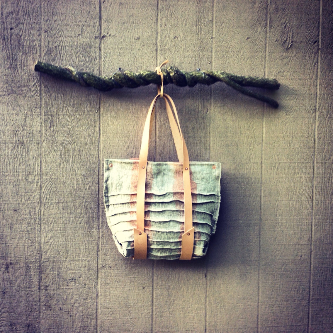 raw woven linen // hand painted // functional large tote // large wall pockets // organic canvas lining // copper rivets - ardenandjames