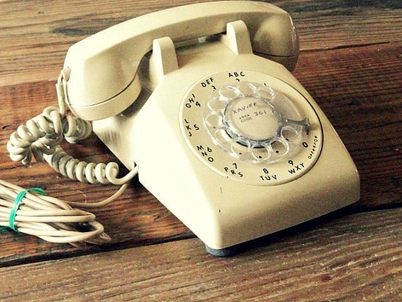 Vintage Rotary Cream Telephone, 1984, All Numbers Match