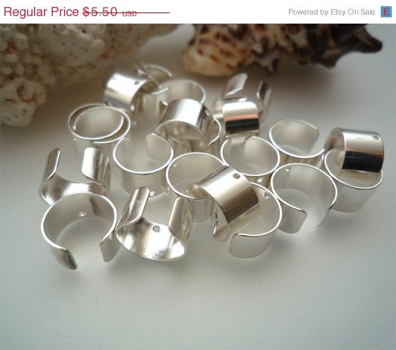 Ear Cuff Sale 10% 6 Nickel Free Silver Plated Ear Cuffs With Holes - plus 2 extra ( DS0069)