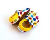 alphabet shoes baby shoes yellow shoes letter shoes toddler alphabet shoes alphabet clothing rainbow colors soft sole shoes alphabet booties
