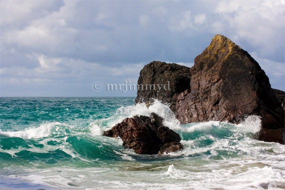 Ocean Photograph, Breaking Waves Picture, Sea, UK Landscape Photography, 12 x 8 Fine Art Photography Print, Seascape