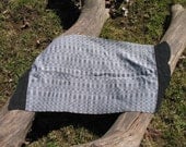 Black and White Hand Woven Cotton Runner with Crochet Lace