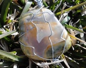Rainforest Rhyolite // Wire-wrapped // Stone // Pendant