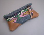 cotton and leather pouch