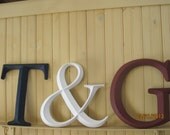 Shabby Chic Monogram Custom Sign Letter Inital Wall Decor 12" Family painted Ampersand Wedding