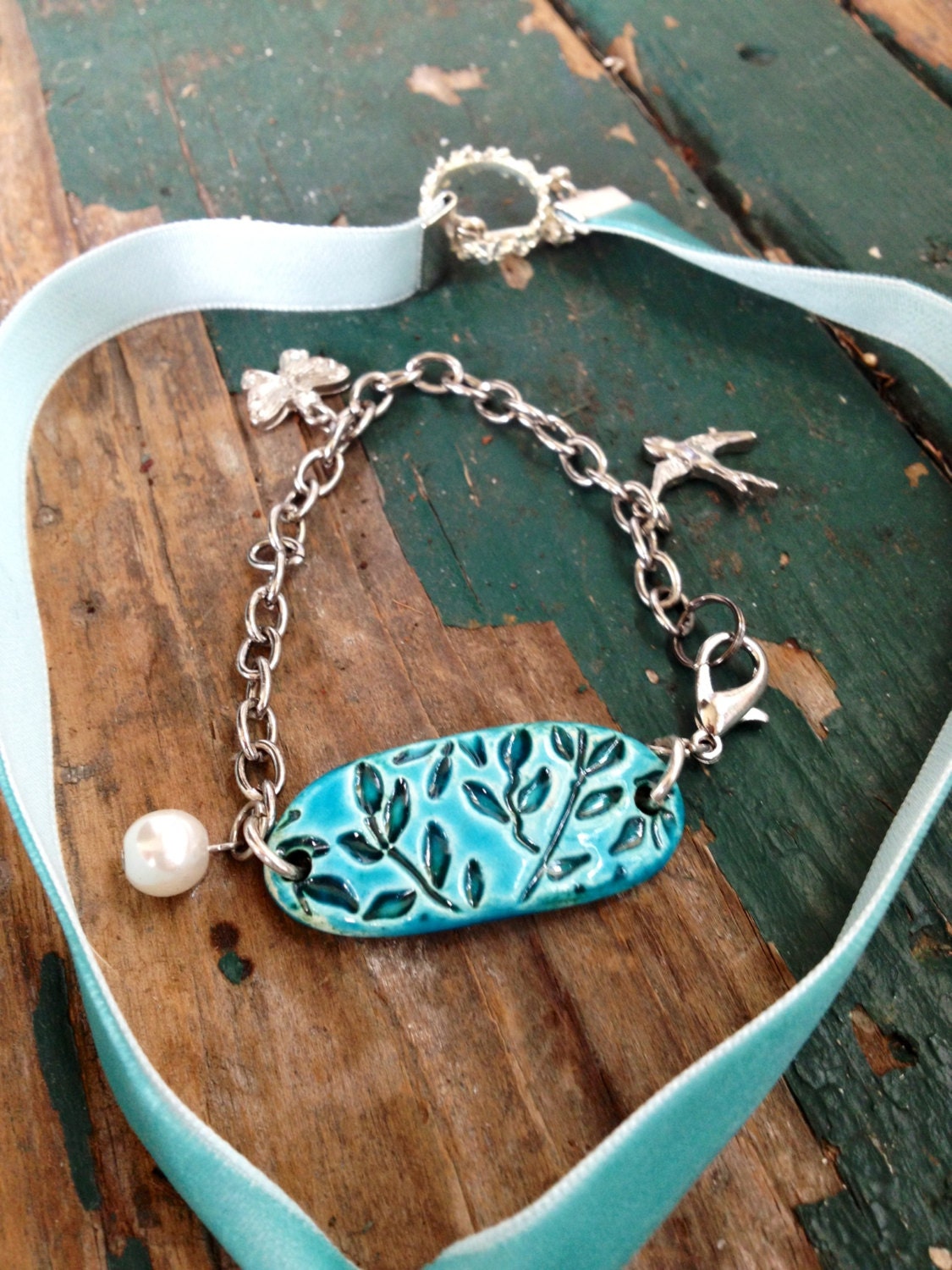 Charm Bracelet, Spiritual Healing Jewelry, Earth, Air, and Ocean