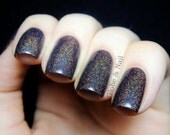Euphoria Nail Polish -  Chocolate Plum Linear Holographic - Full Size 15 ml Bottle -"This item made the front page of Etsy"