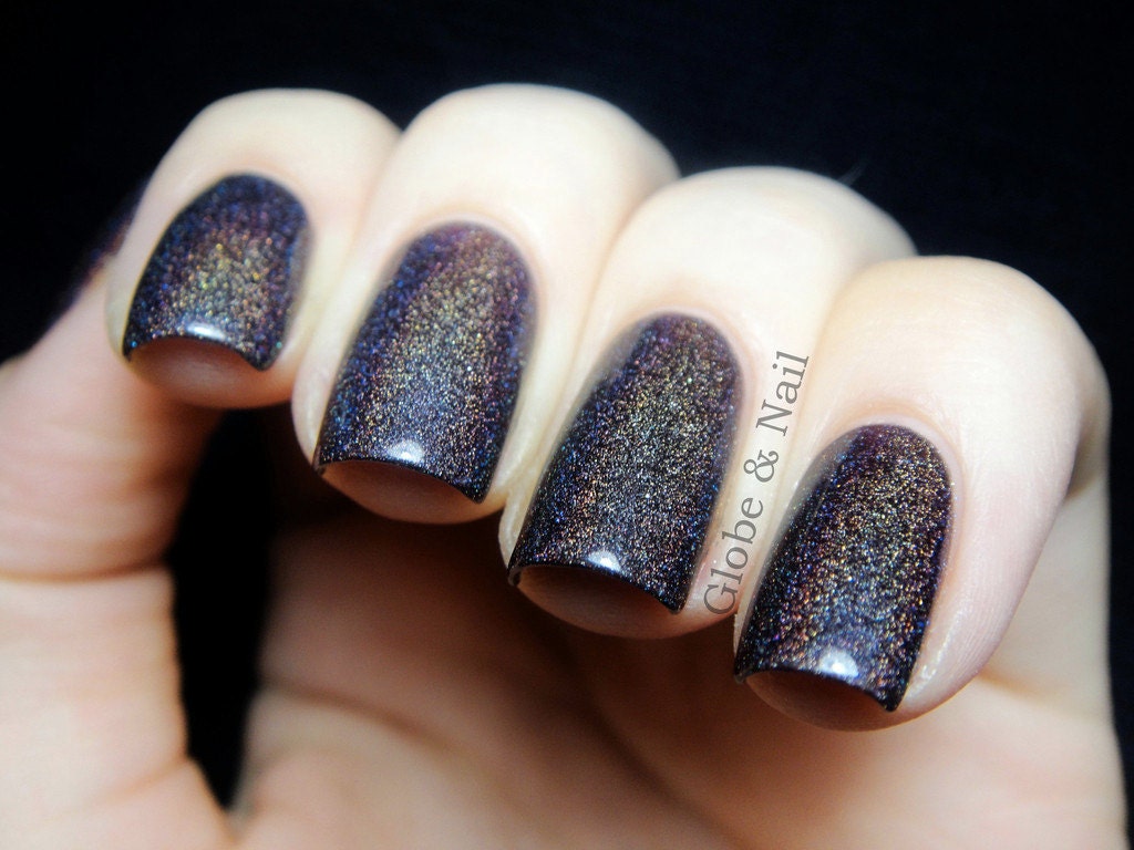 Euphoria Nail Polish -  Chocolate Plum Linear Holographic - Full Size 15 ml Bottle -"This item made the front page of Etsy"