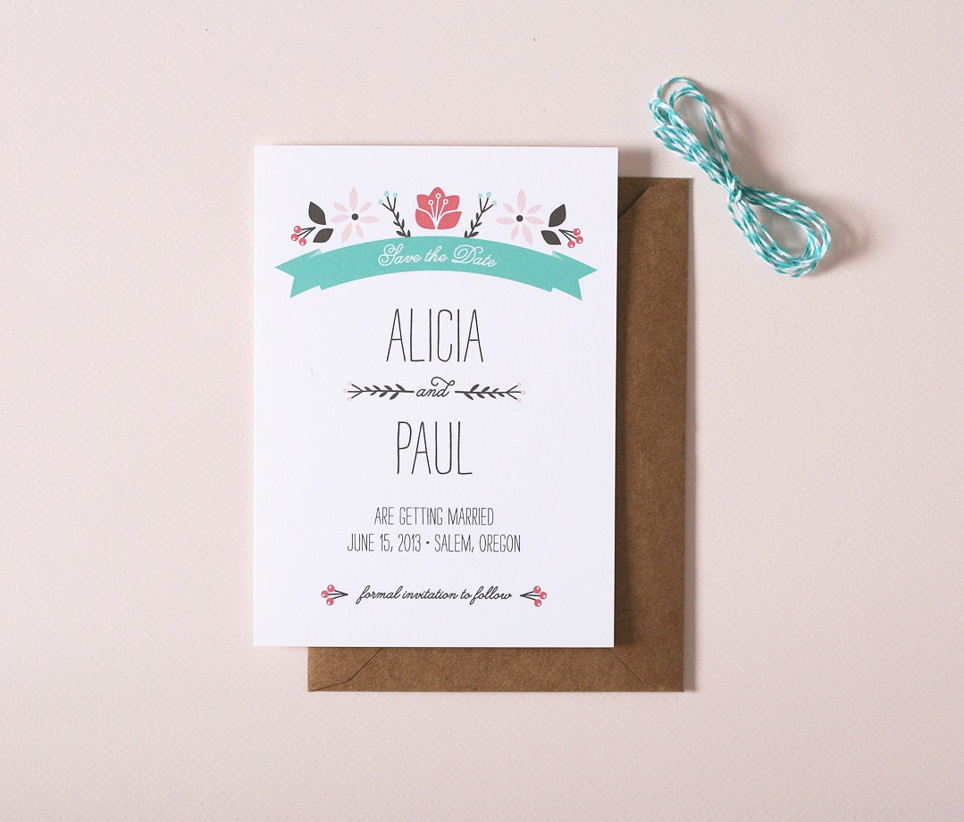 Save the Date Floral Banner