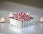 Adult Headband - Rose/Blush Shantung Silk Trio Rosette Headband For Women and Girls