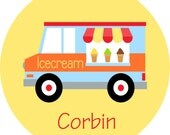 Personalized Melamine Plate - Childrens Dinnerware - Kids Melamine - Personalized Kids - Personalized Plates - ICECREAM TRUCK
