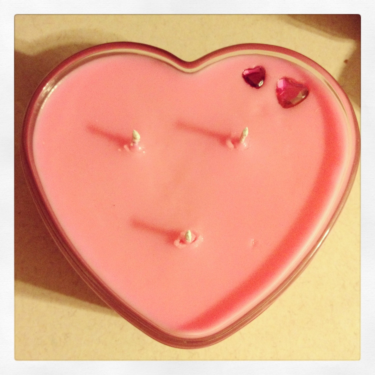 16 ounce heart valentines day candle, all natural soy wax 