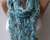 Georgeus scarf  Elegant scarf soft scarf  flower scarf  summer scarf